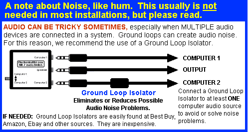 MK-7 computer audio switch hook up diagram