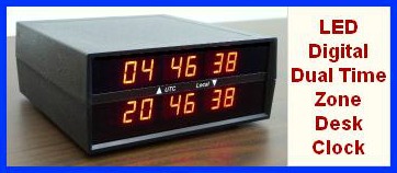 LED Digital Time Zone Clock